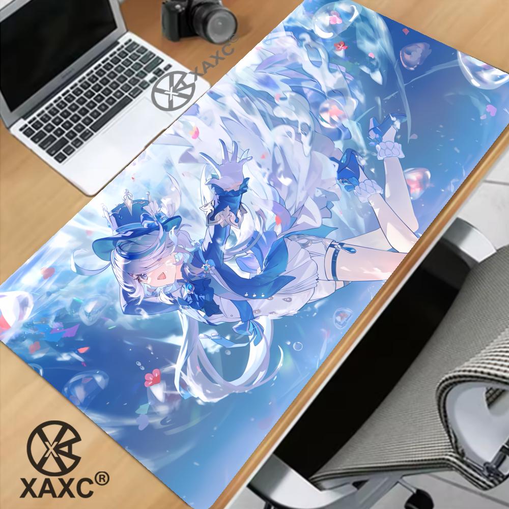 Anime Gaming Furina Focalors Mouse Pad Genshin Impact Large Xxl Xaxccomputer Keyboard Padding Genshin Accessories Desk Mat