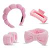 5PCS/Set Spa Headbands and Bracelets Including Hairpins Face Wash and Skincare Headbands Waterproof Makeup Headbands