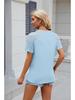 2024 Women's Solid Color Lace Splice Round Neck Short-Sleeve T-Shirt