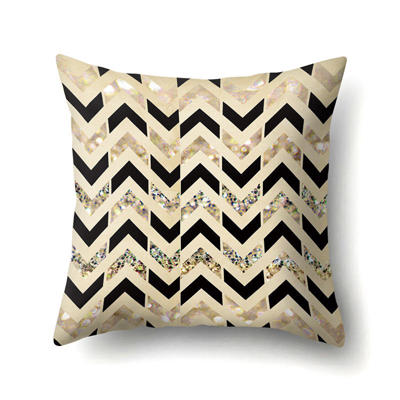 Nordic Ins Marble Polyester Pillowcase Car Decoration Home Printed Waist Cushion Pillowcase