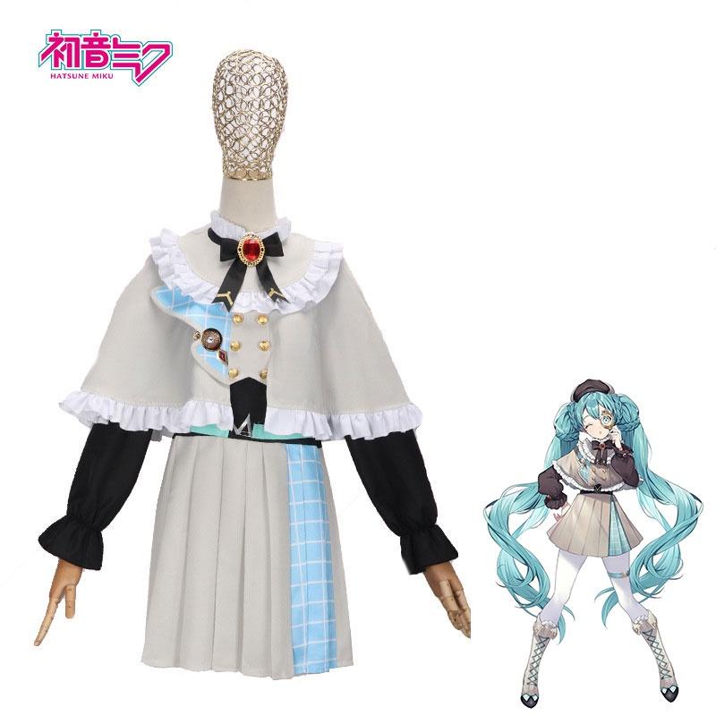 Miku Cosplay Hatsune Costume Set Poncho Role Play Gorgeous Skirt Halloween Party