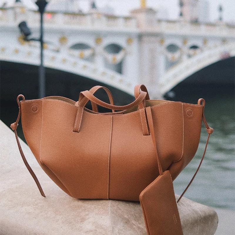 Celebrity Stijl Franse Tote Bag - Italiaans Lychee Koeienhuid, Lichte Luxe, Grote Capaciteit, Reistas