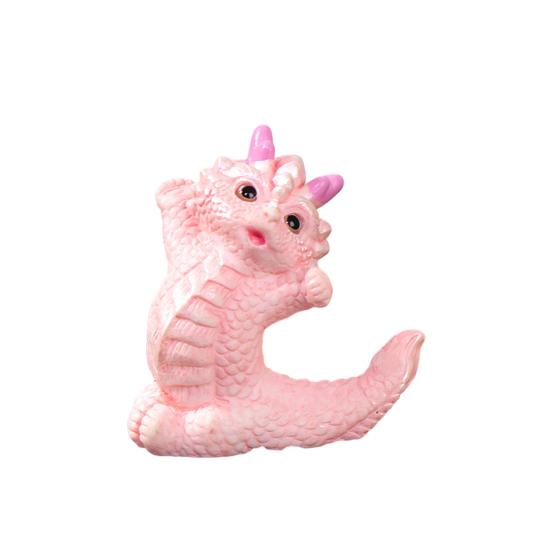 Mini Dragon Ornament Bright Colors Cute Dragon Figurine Resin Ornament for Home New Year Decorations KTY