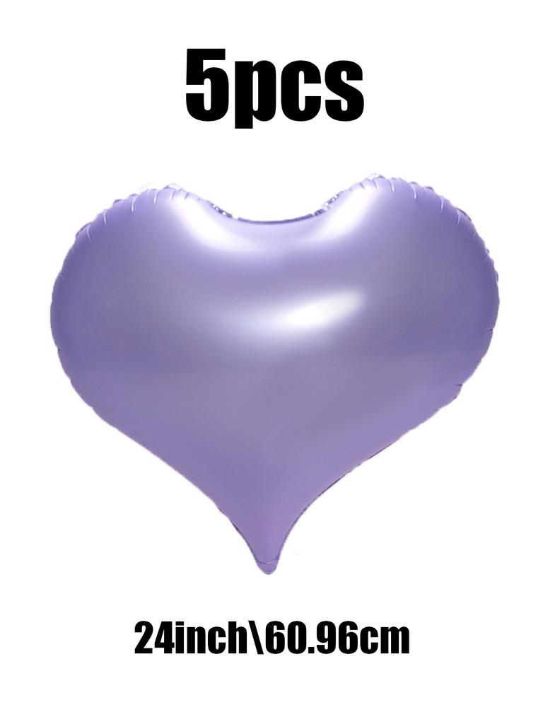1pc-24 Inch Heart-shaped Aluminum Foil Balloon Birthday Party Heart-shaped Decoration, Anniversary Decoration