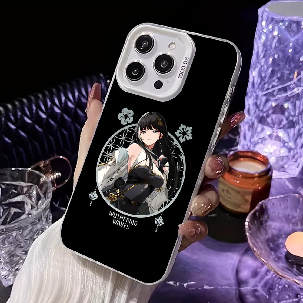 

Wuthering Waves Baizhi Phone Case for iPhone 17 16 15 14 13 12 11 X XR XS Air Pro Max Plus White Colorful Silver Cover iPhone XR