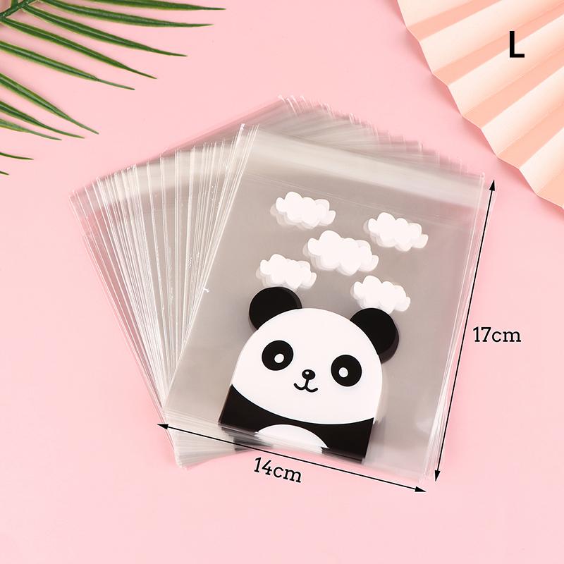 100Pcs/Pack Panda Decoration Self-Adhesive Cookies Bag Wedding Candy Bags