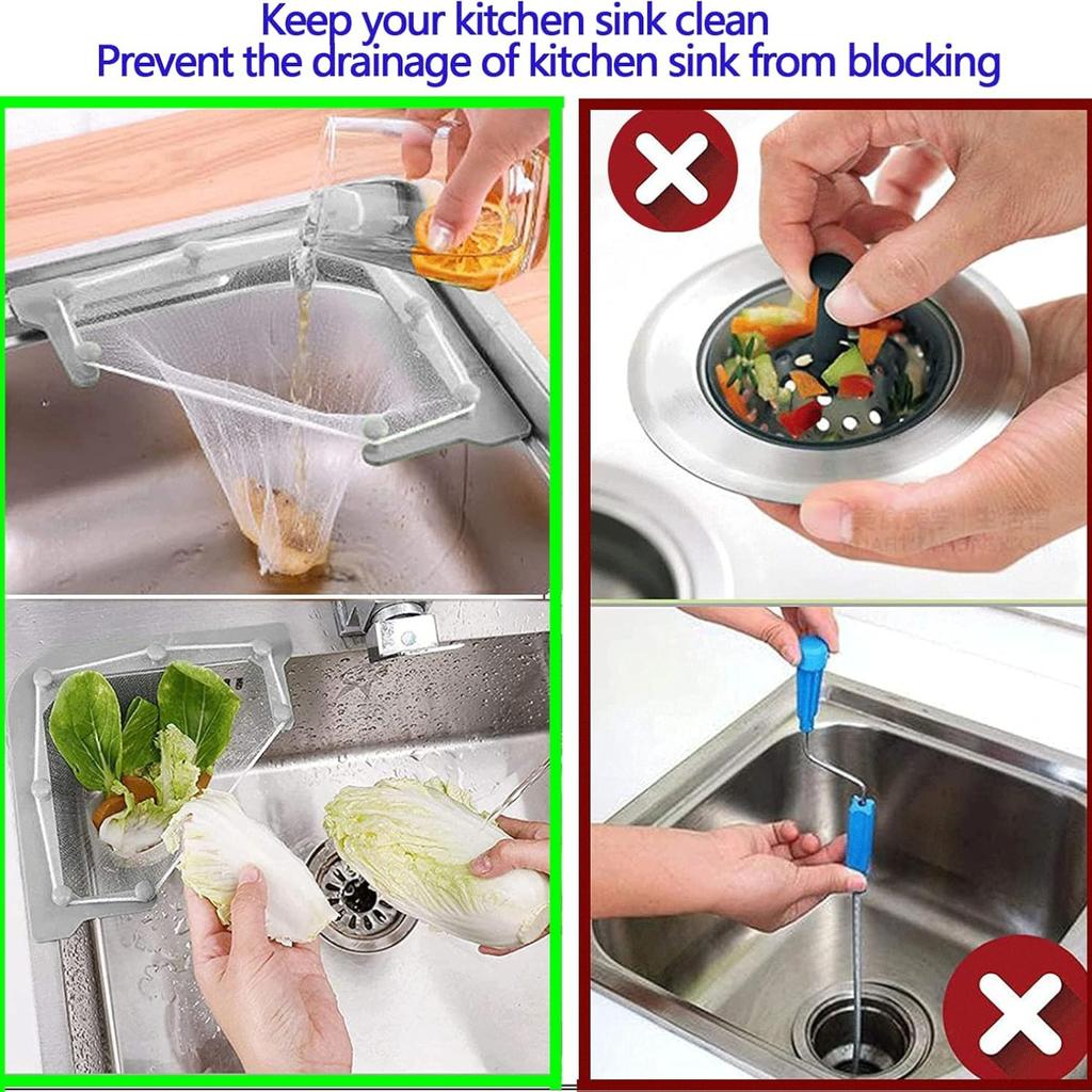 Kitchen Triangular Sink Strainer Drain Vegetable Fruit Drainer Basket Rack for Kitchen Accessories Storage Sink Filter Shelf