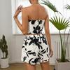 2025 European & American Strappy Bandeau Women's Printed Fashion Set with Chains