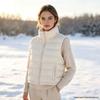 Lightweight Down Cotton Sleeveless Vest - Short Style, Stand Collar, Autumn/Winter Korean Design