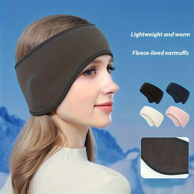 Unisex Winter Thermal Anti-cold Headband Windproof Polar Fleece Earmuffs For Running Skiing Outdoor Sport Sweatband