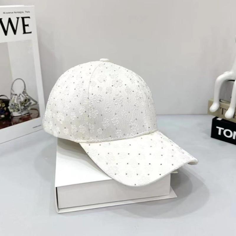New Full Diamond Sunshade Baseball Cap Women's Spring and Summer Fashion Personality Full of Rhinestone Hard Top Cap Tide
