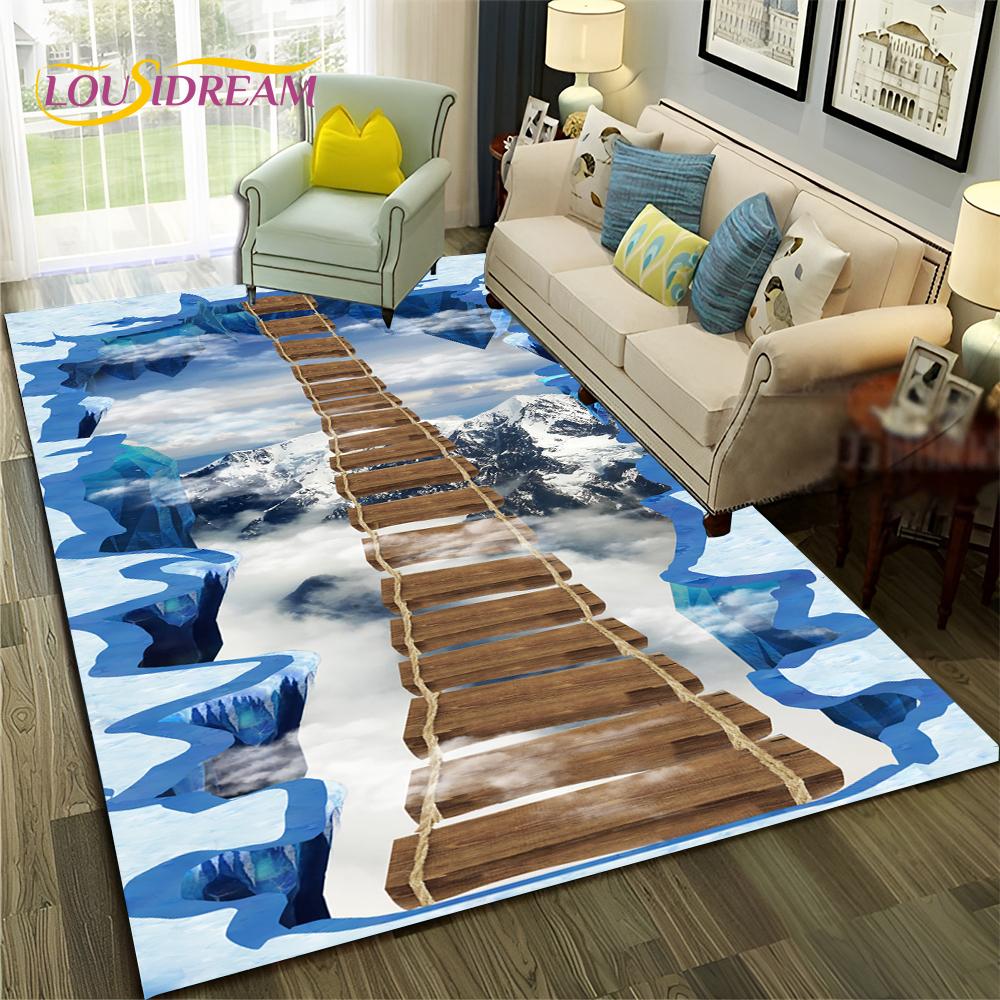 HD Hallucination Vision 3D Illusion Carpet Rug for Home Living Room Bedroom Sofa Doormat Decor,Child Area Rug Non-slip Floor Mat