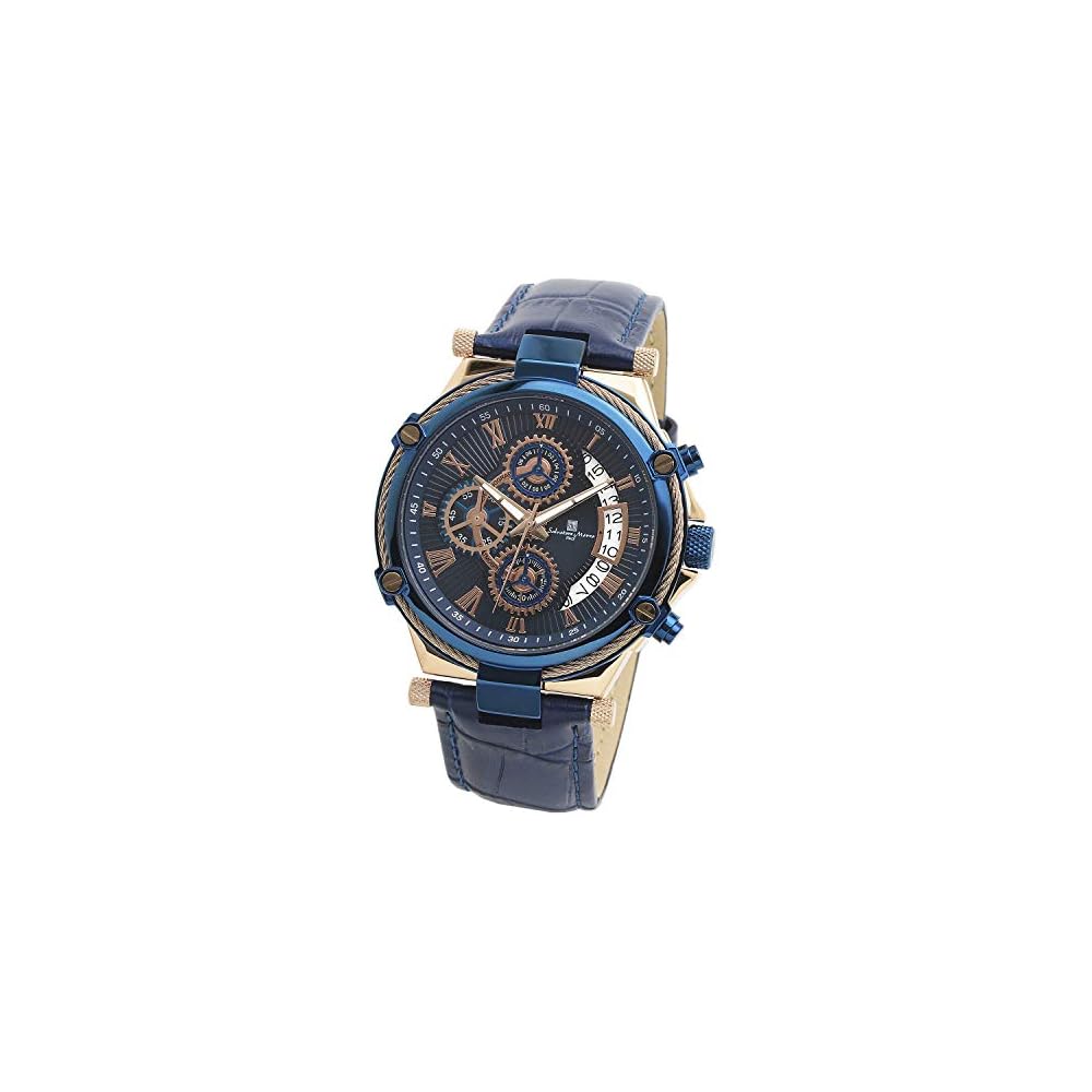 Salvatore Marra Chronograph Analog Quartz Watch Blue Men s with Watch Cross Included