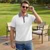 Summer Men's Short Sleeve Zipper Polo Shirts Color Block Casual T-Shirt for Men Lightweight Shirts Laple Wicking Streetwear Tee