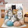 Süße Katze Fleece Decke Wollknäuel Weiß Ingwer Kätzchen Tier Bettwäsche Überwurf Super Weich Gemütlich Flanell Sofa Decke Luxus