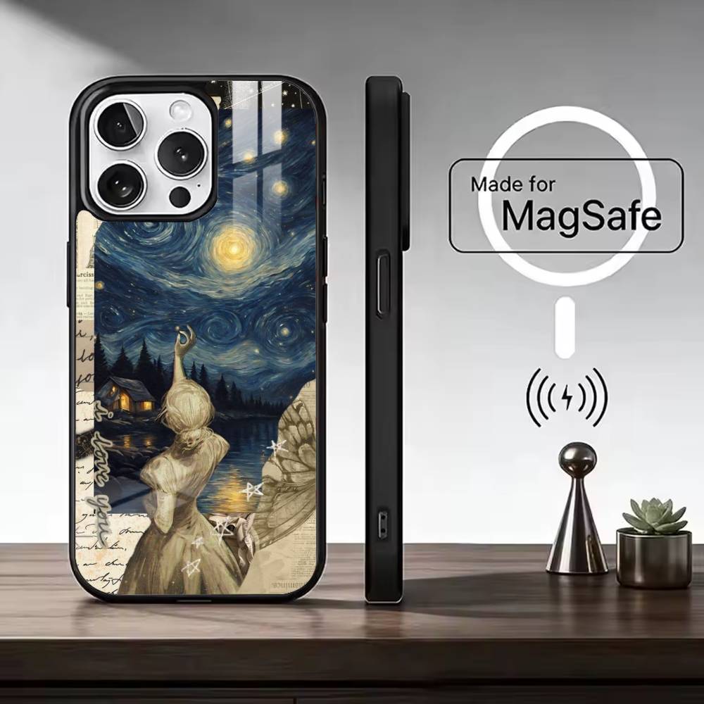 Van Gogh A-Art Aesthetic Phone Case For iPhone17,16,15,14,13,12,11 Plus,Pro Magnetic For Magsafe Wireless Charging