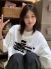 White cotton short-sleeved t-shirt women's new summer American high street loose large size fat mm half-sleeved top ins
