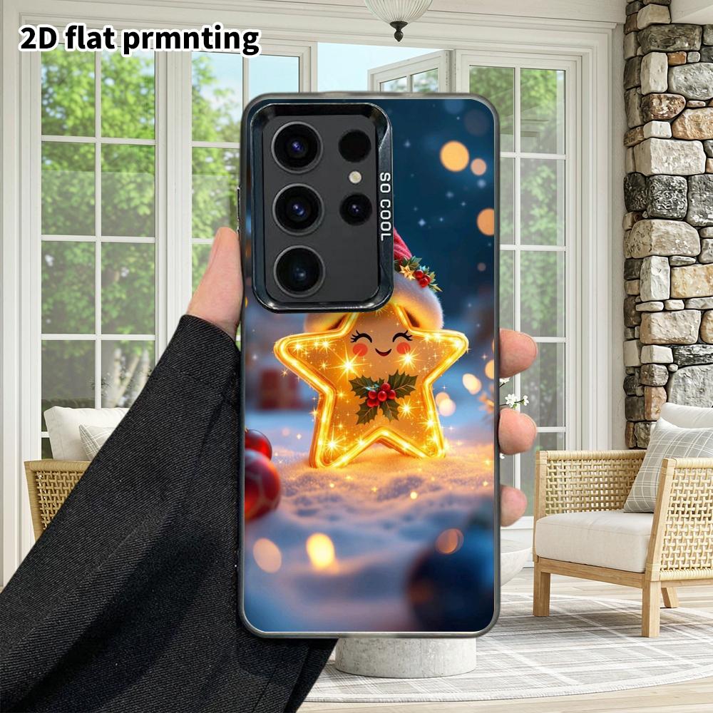 Phone Case: 2D Flat Samsung Galaxy A34 A35 M05 M06 S20 S22 S21 FE Plus 5G Protective Case, Couple Style, Glowing Stars, Christmas and Halloween Gift