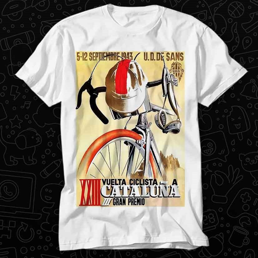 

1943 Spain Tour of Catalonia Bicycle Race Poster T Shirt 517 L