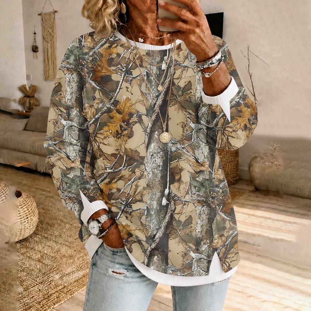Top Pullover da Donna a Strati Lunghi con Collo Alto Aspetto Maglione Casual