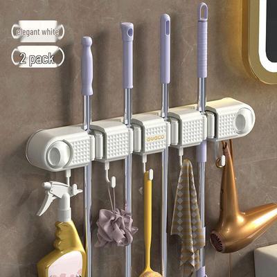Punch-Free Wall Mounted Mop and Broom Holder