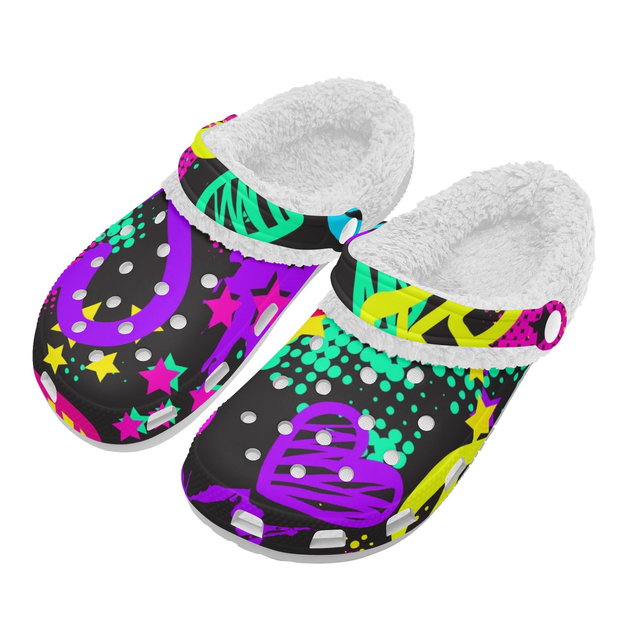 

1 Pair Unisex Warm Lined White EVA Clogs Lightweight Slip On Shoes Soft Plush Interior Anti Slip Design For Winter Indoor Outdoor Wear 48 білий