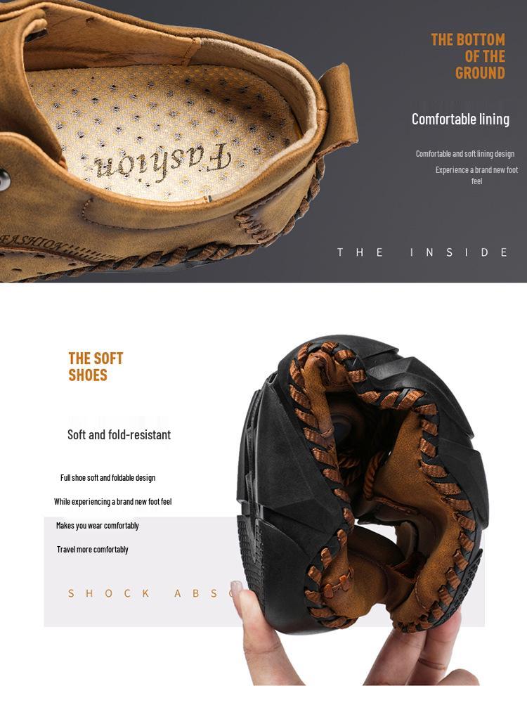 2022 Autumn Men's Casual Korean-Style Leather Moccasins: Breathable Handmade Octopus Driving Shoes