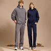 Men's Fleece Sweatpants and Hoodie Set - Warm, Comfortable, Casual Wear for Autumn and Winter.