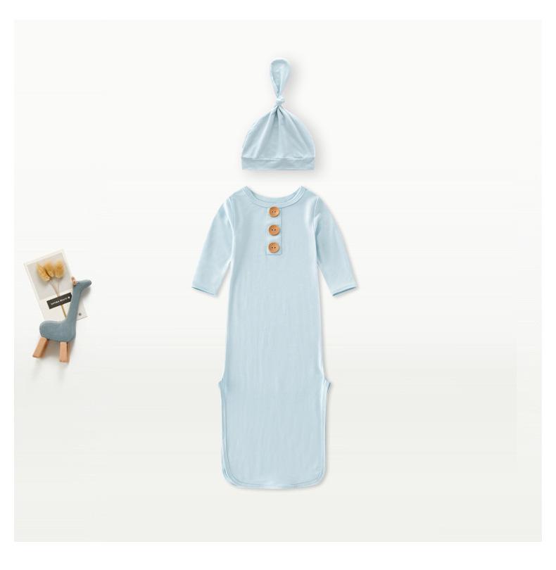 Macacões de fibra de bambu para recém-nascidos e roupas de bebê com nós