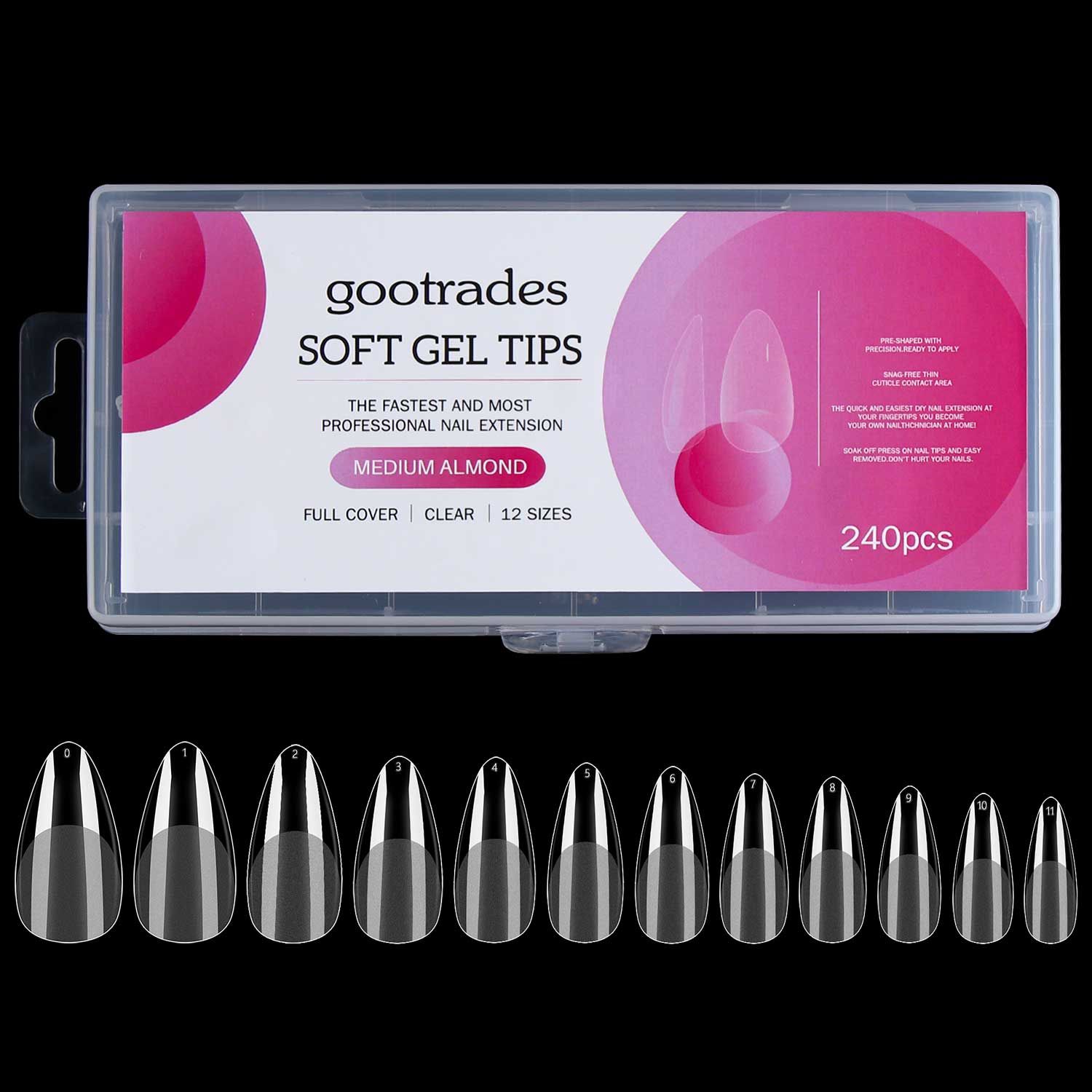 

Наращивание ногтей гелем Квадратные/миндалевидные/шпильки/в форме гроба Гелевые типсы для ногтей Мягкие гелевые типсы для ногтей с полным покрытием Medium Almond