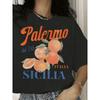 Orange Kunstmuster Rundhals Damen Plus Size T-Shirt Kurzarm Mode Print Halbarm Hemd Stretch T-Shirt
