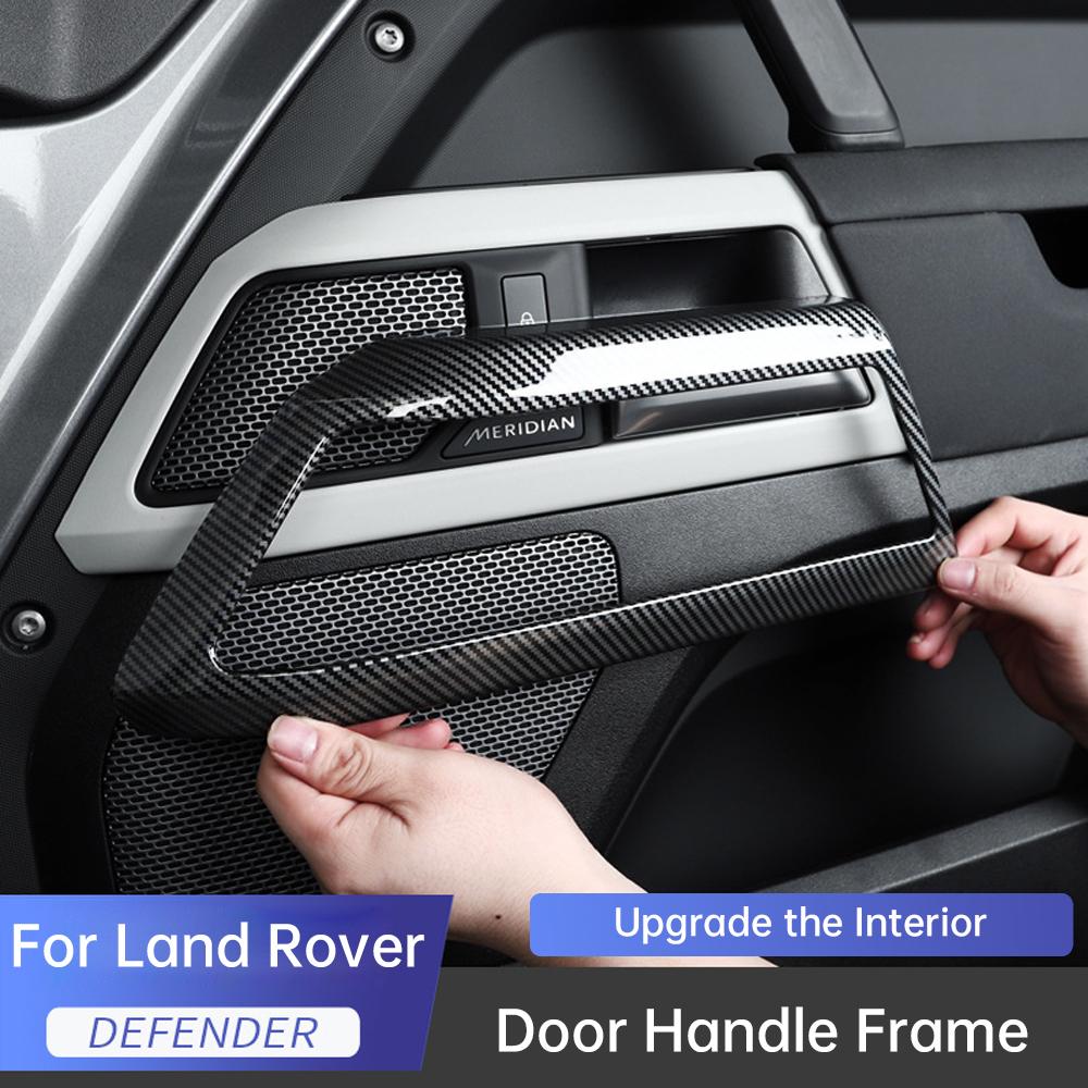 For Land Rover Defender 90 110 2020-2025 Door Handle Frame Switch Decorative Sticker Carbon Fiber Modification