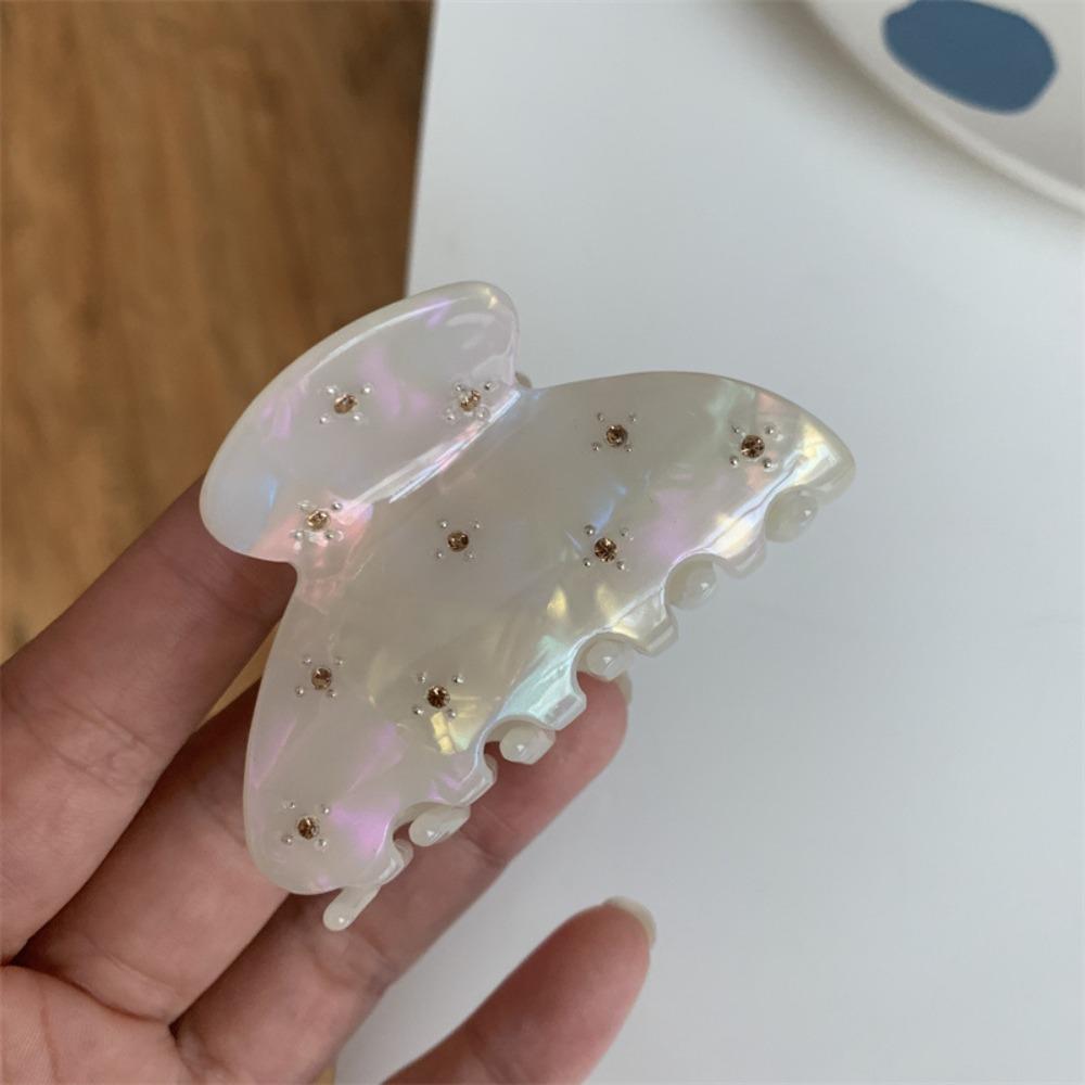 Retro Acetic Acid Rhinestone Semicircle Hair Clip Headwear Korean Style Shark Clip Girls Hair Claw