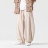 2025 Autumn Men Straight Casual Pants Men Linen Harlan Loose Wide Leg Cotton Trousers Male Casual Wear Pants