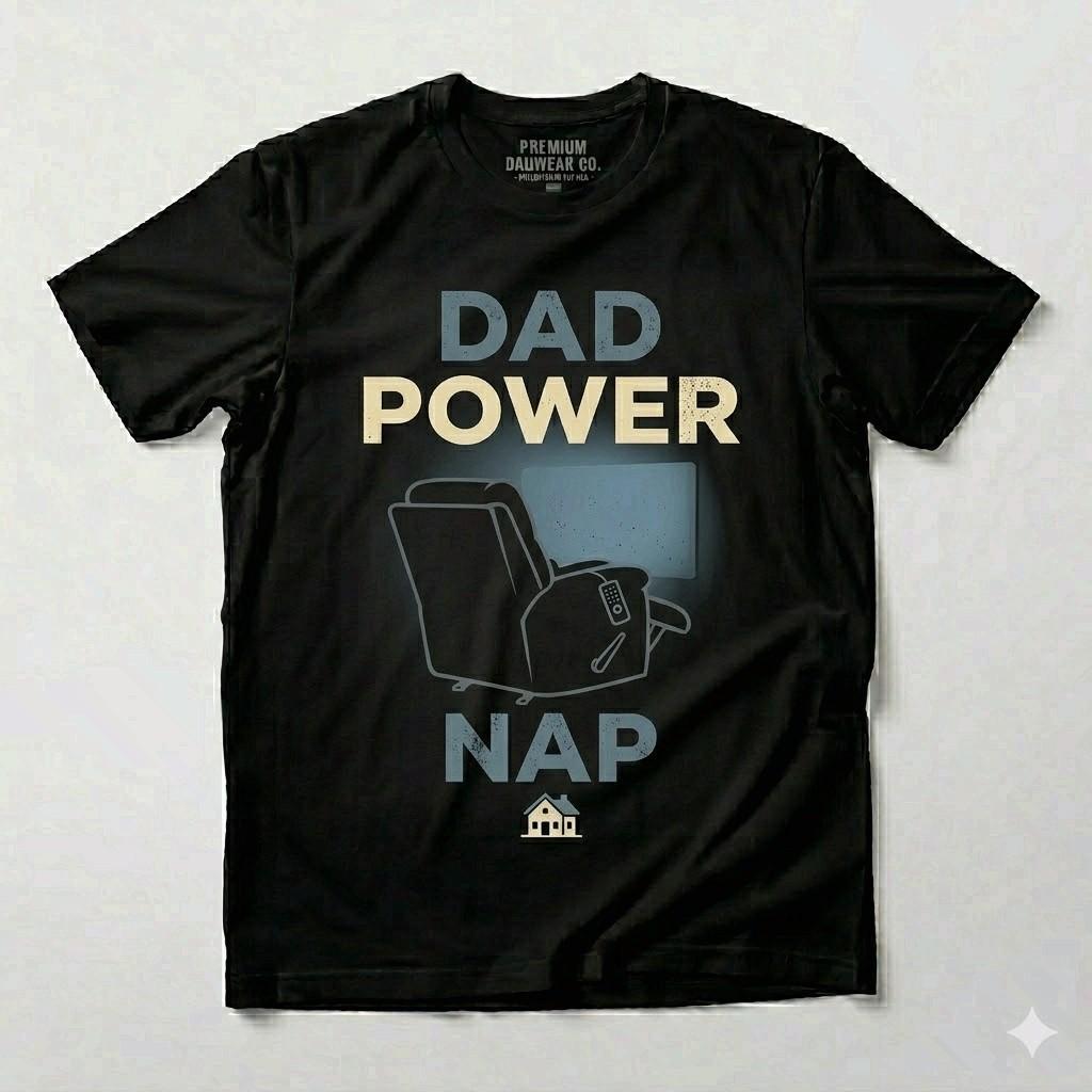 Dad Power Nap Funny Exhausted Dad Father s Day Graphic Tee L