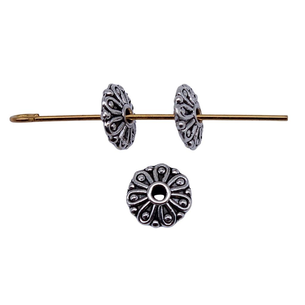Multi Color Flower Edge Spacer Beads Metal Charms For Jewelry Making Accessories