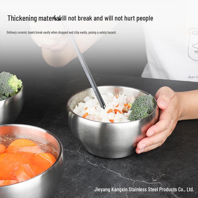 Zhishi 304 Stainless Steel Double-Wall Insulated Bowl