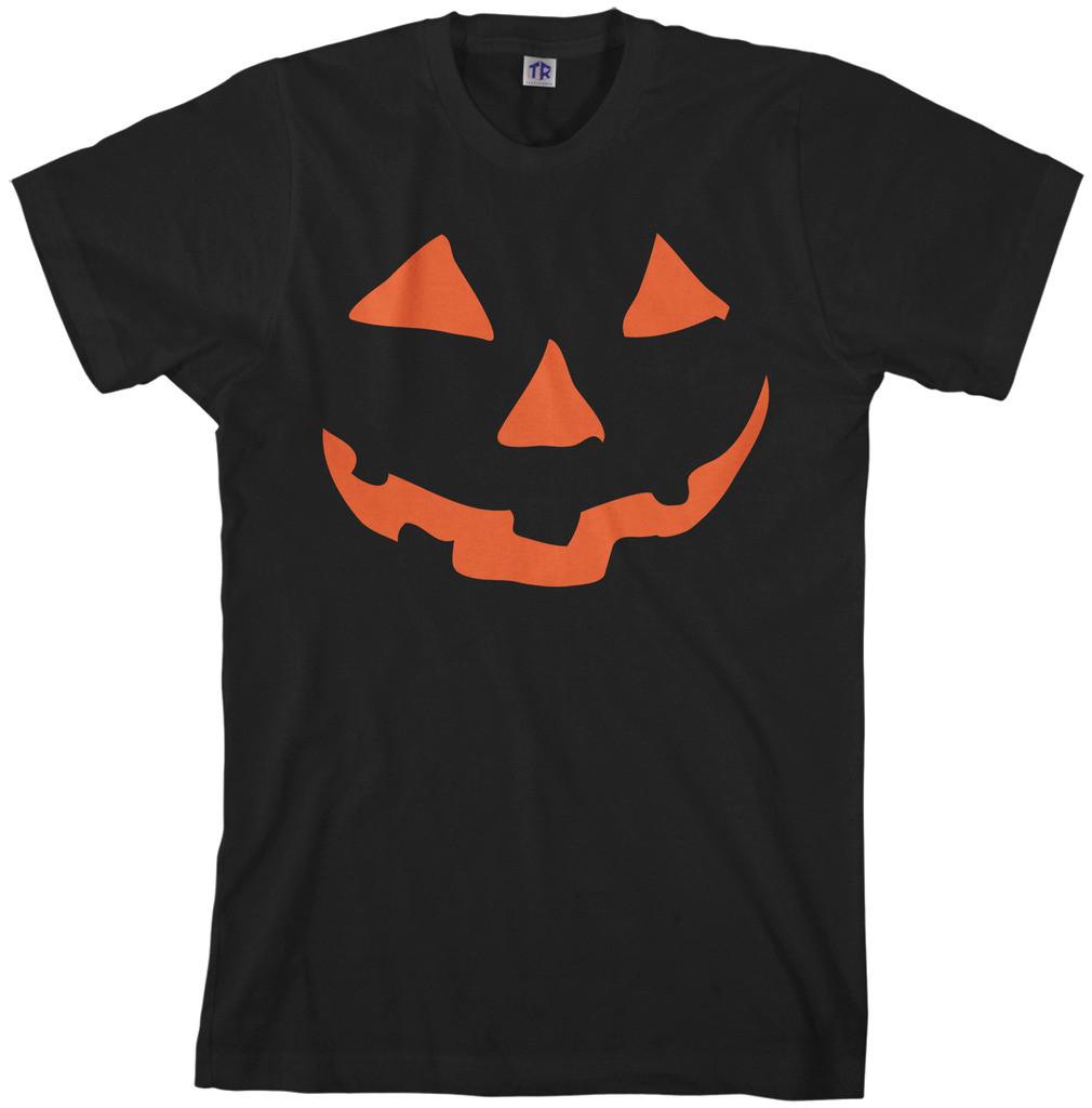 Orange Halloween Pumpkin Face Men s T-Shirt Costume XXXL