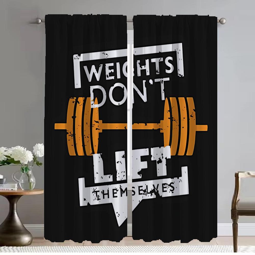 Gym Halloween Decoration Curtains for Living Room Curtain Tulle for Bedroom Home Interior Curtains 2 Pieces Partition Shades