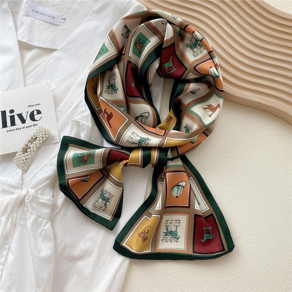 Silk Scarf for Women - Elegant Spring & Autumn Design, Lightweight & Fashionable