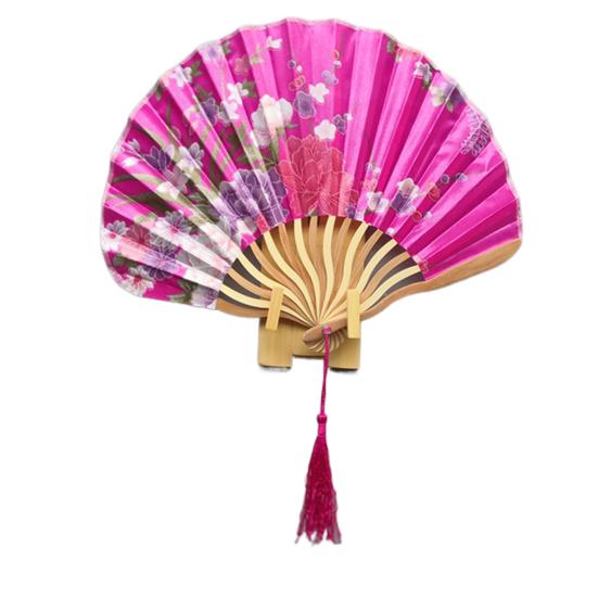 Shell Fan No Burr Non-breakable Festival Gift with Tassel Decorative Vintage Style Floral Print Kimono Japanese Style Hand Fan Home Supply