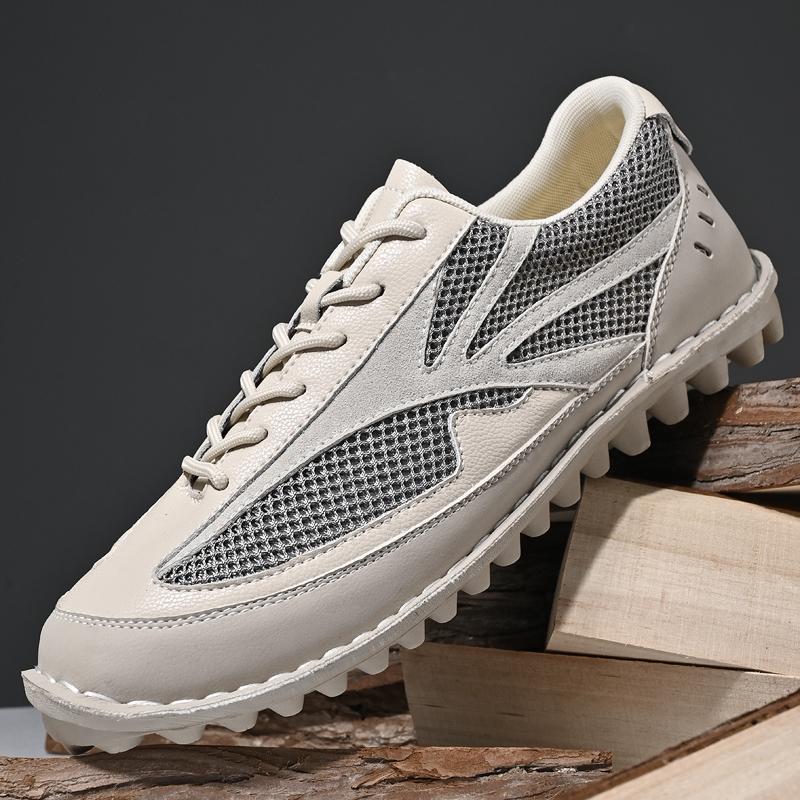 Fashion Handmade Knit Mesh Breathable Shoes for Men 2025 Summer Anti-Bacterial Anti-Slip Sole Sneakers for Outdoor Casual Sports Outfits