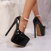 High-heeled Low-top Single Shoes for Women Pointed Shallow Mouth Set Foot Waterproof Platform Non-slip Stilettos
