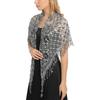 Hollow Triangle Sequin Lace Shawl Bridal Wedding Women Luxury Party Wrap Female Shiny Glitter Stole Club Scarf with Tassel