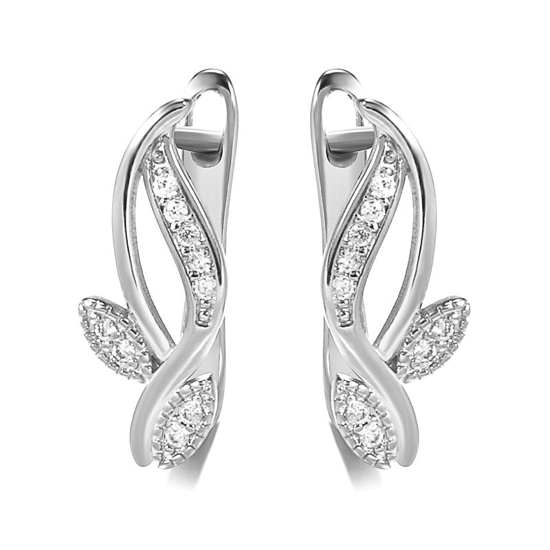Trend Ohrringe Schmuck Einfach Roségold Natur Zirkon Blatt Ohrstecker Für Frauen Luxus Täglicher Vintage Schmuck