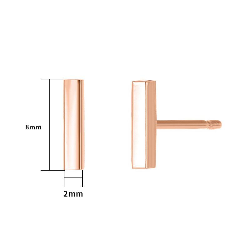 CARLIDANA Simple Design Geometric Rose Gold Plated Earrings Stainless Steel Rectangle Square Stud Earrings for Women Jewelry