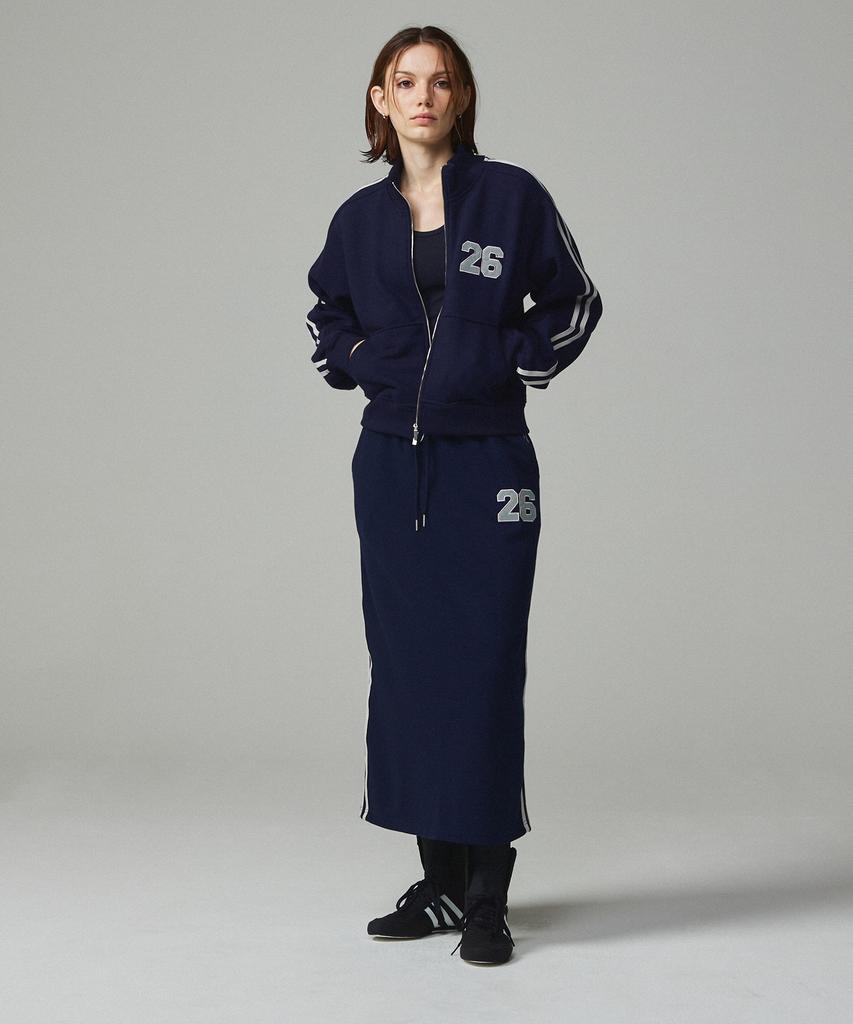 Kitty Pottery 26 Sporty Embroidered Training Long Skirt Navy