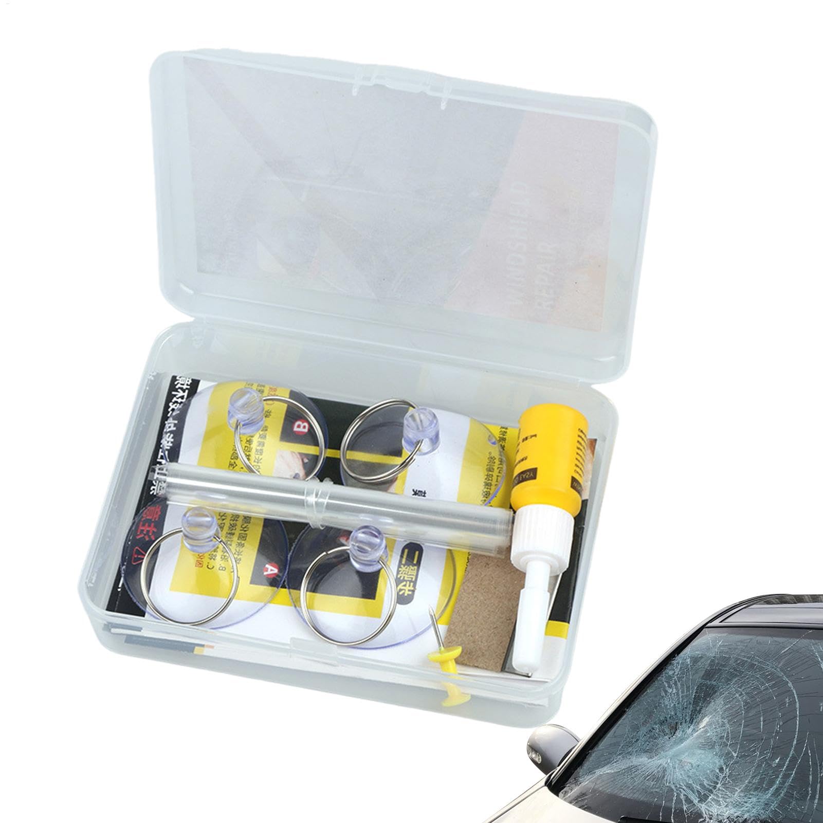 

windshield tip repair kit, windshield chip and crack repair kit, glass scratch repair kit Please refer to the description