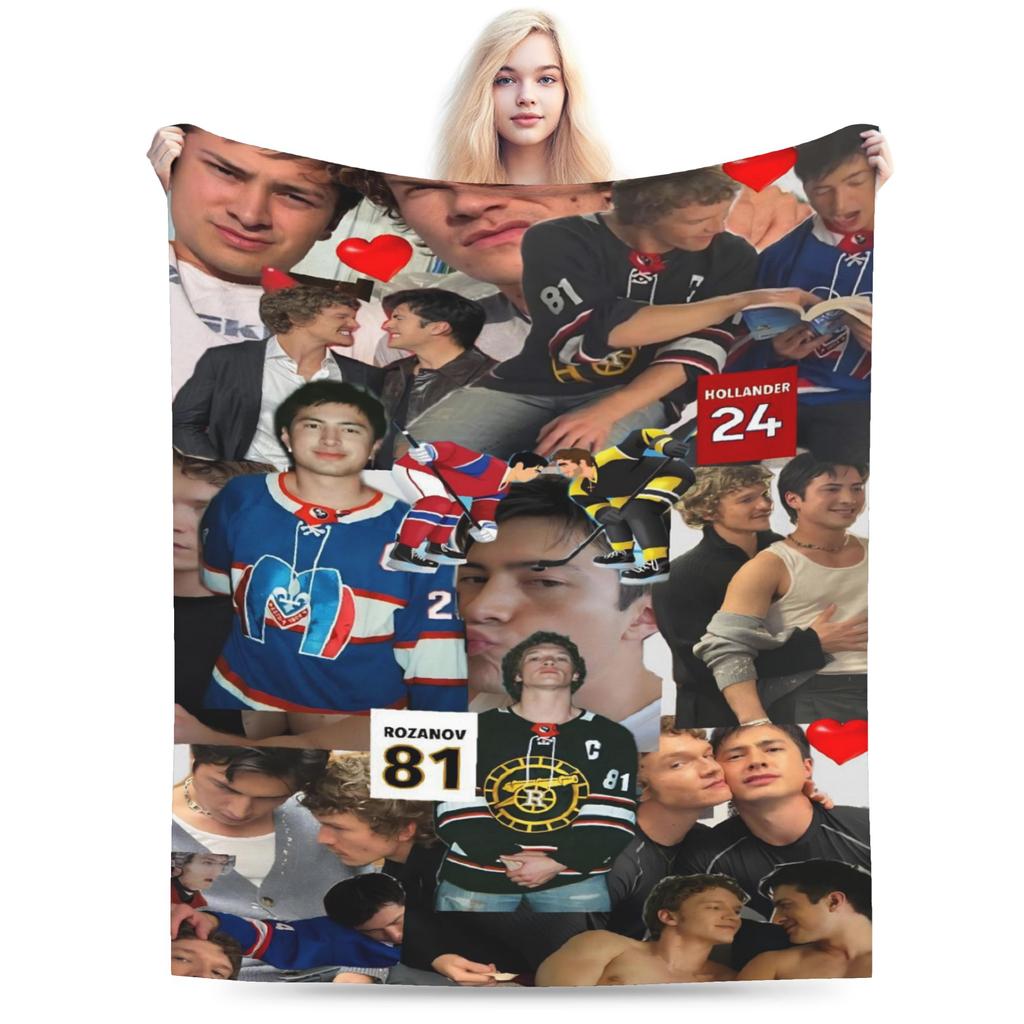 Comfortable Heated Rivalry Hollanov Sports Drama Shane Hollander Ilya Rozanov Blanket Blanket Throw Warm Flannel for Travel