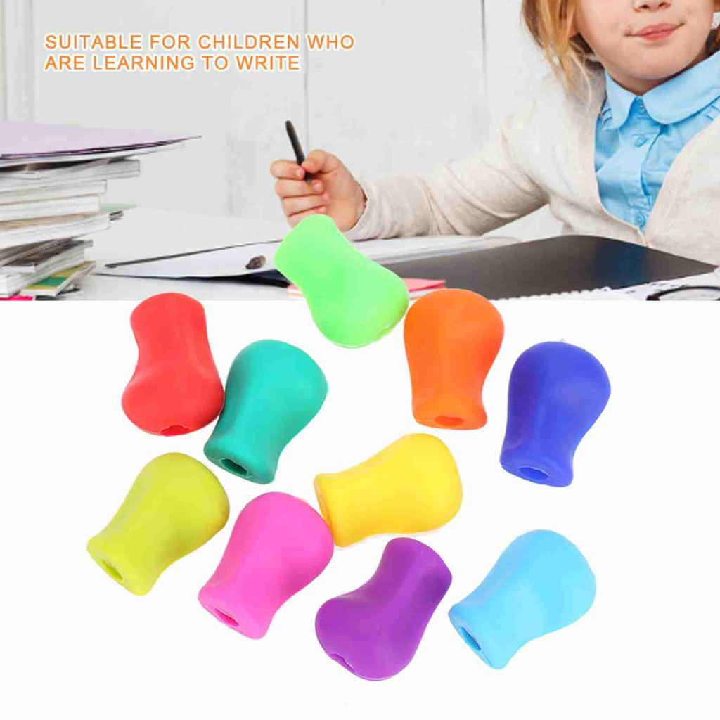 10pcs Silicone Pencil Writing Holder Ergonomic Pen Writing Aid Tool for Children Students